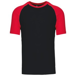 Kariban K330 - BASE BALL - CONTRAST T-SHIRT Black/Red