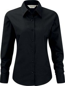 Russell Collection RU932F - Ladies' Long Sleeve Easy Care Oxford Shirt Black