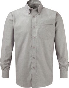 Russell Collection RU932M - Men's Long Sleeve Easy Care Oxford Shirt Silver