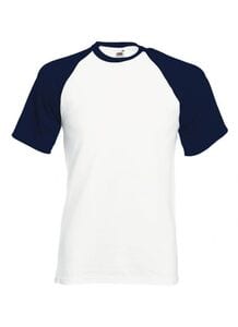 Fruit of the Loom SS026 - Short sleeve baseball tee White/ Deep Navy