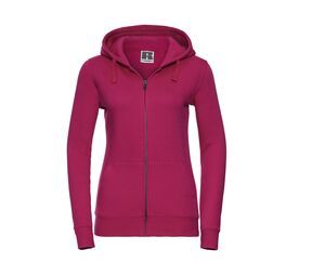 Russell J266F - Women's authentic zipped hooded sweatshirt Fuchsia