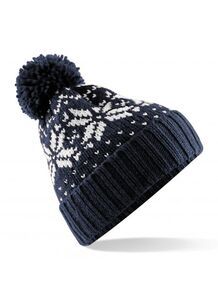 Beechfield B456 - Fair Isle Snowstar Beanie French Navy/White