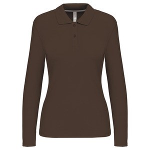 Kariban K244 - LADIES' LONG SLEEVE PIQUE POLO SHIRT Chocolate