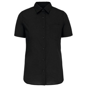 Kariban K544 - LADIES' SHORT SLEEVE EASY CARE COTTON POPLIN SHIRT Black