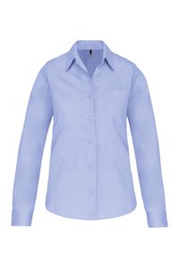 Kariban K542 - LADIES' LONG SLEEVE EASY CARE COTTON POPLIN SHIRT Bright Sky