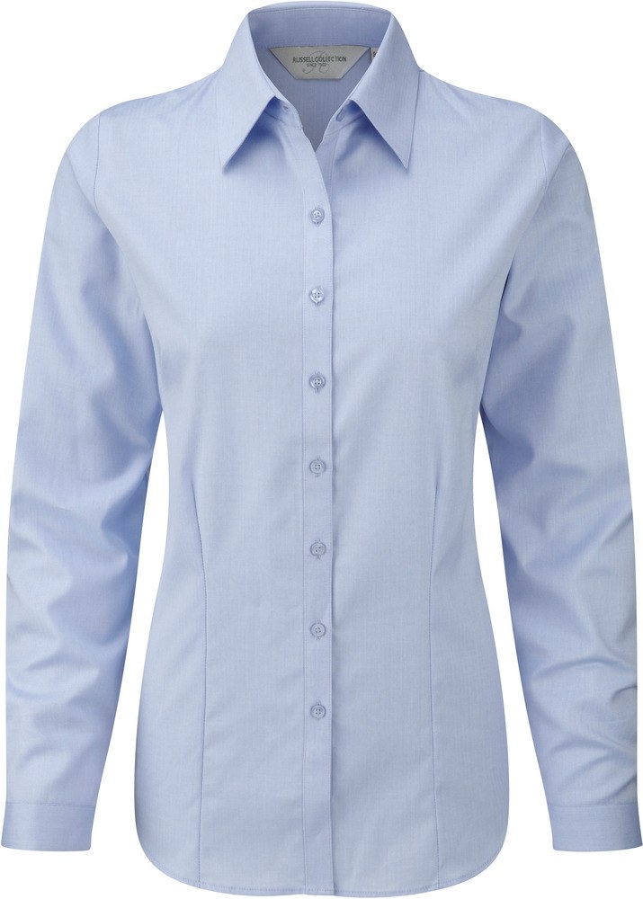 Russell Collection RU962F - LADIES' LONG SLEEVE HERRINGBONE SHIRT