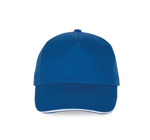 K-up KP124 - SANDWICH PEAK CAP - 5 PANELS Royal Blue / White