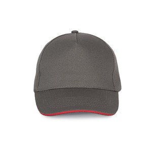 K-up KP124 - SANDWICH PEAK CAP - 5 PANELS Slate Grey / Red