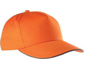 K-up KP130 - SANDWICH PEAK CAP - 5 PANELS Orange / Dark Grey