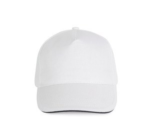 K-up KP130 - SANDWICH PEAK CAP - 5 PANELS White / Navy