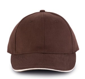 K-up KP011 - ORLANDO - MEN'S 6 PANEL CAP Chocolate / Beige