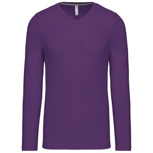 Kariban K358 - MEN'S LONG SLEEVE V-NECK T-SHIRT Purple