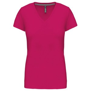 Kariban K381 - LADIES' SHORT SLEEVE V-NECK T-SHIRT Fuchsia