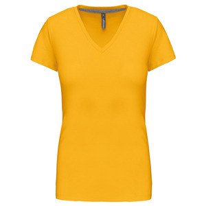 Kariban K381 - LADIES' SHORT SLEEVE V-NECK T-SHIRT Yellow