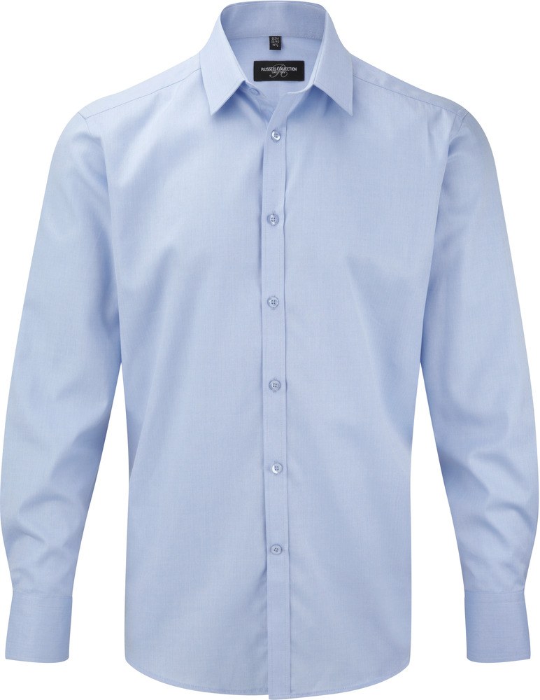 Russell Collection RU962M - Mens' Long Sleeve Herringbone Shirt