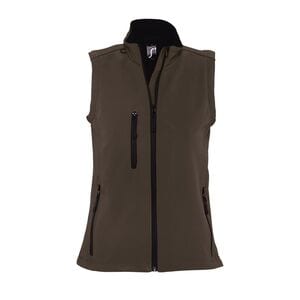 SOL'S 46801 - RALLYE WOMEN Sleeveless Soft Shell Jacket Dark Chocolate