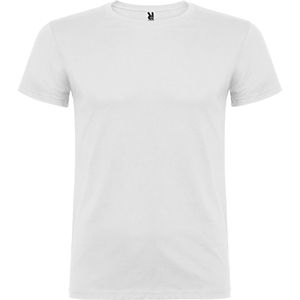 Roly CA6554 - BEAGLE Short-sleeve t-shirt with double layer crew neck in elastane White