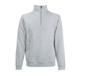 Fruit of the Loom SC276 - Men's Premium Zip-Neck Sweatshirt Heather Grey