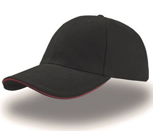 Atlantis AT003 - 6-panel sandwich cap Black/Red