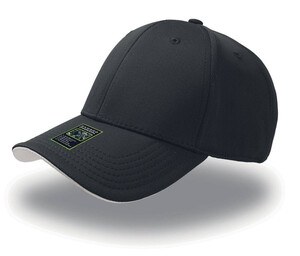 Atlantis AT064 - 6-panel cap in bamboo/polyester blend Black/Grey