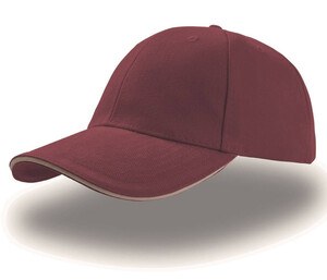 Atlantis AT003 - 6-panel sandwich cap Burgundy / Natural