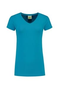 Lemon & Soda LEM1262 - T-shirt V-neck cot/elast SS for her Turquoise