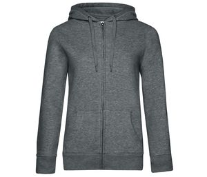 B&C BCW03Q - Zipped Hoodie QUEEN Heather Mid Grey