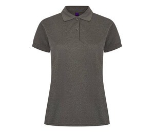 Henbury HY476 - Breathable women's polo shirt Heather Charcoal