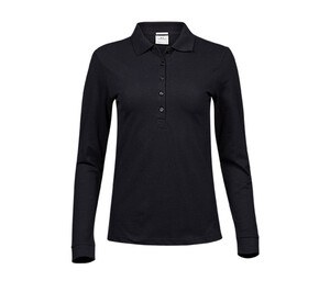 Tee Jays TJ146 - Womens luxury stretch long sleeve polo Black