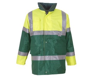 Yoko YK303 - High visibility contrast parka Hi Vis Yellow/Paramedic Green