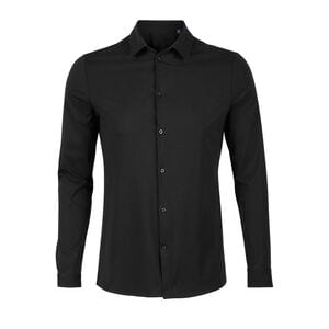 NEOBLU 03198 - Balthazar Men Mercerised Jersey Shirt Deep Black