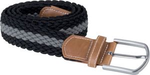 K-up KP805 - Braided elasticated belt Black / Mid Grey