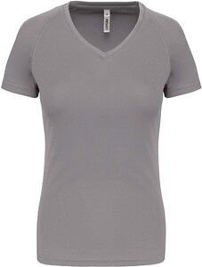Proact PA477 - Ladies’ V-neck short-sleeved sports T-shirt Fine Grey