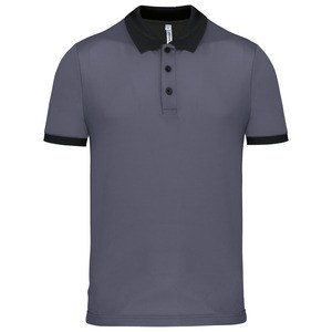 Proact PA489 - Men's performance piqué polo shirt Sporty Grey / Black