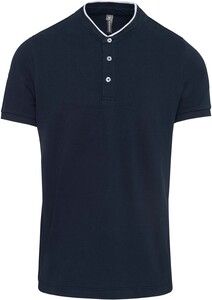 Kariban K223 - Men's short-sleeved mandarin collar polo shirt Navy / White