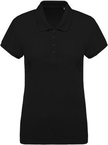 Kariban K210 - Women's short-sleeved organic piqué polo shirt Black