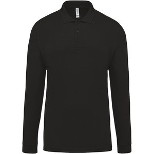 Kariban K256 - Men's long-sleeved piqué polo shirt Black