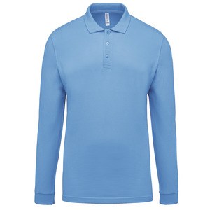Kariban K256 - Men's long-sleeved piqué polo shirt Sky Blue