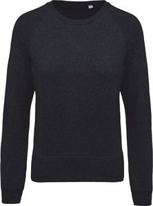 Kariban K481 - Women's organic round neck sweatshirt with raglan sleeves French Navy Heather