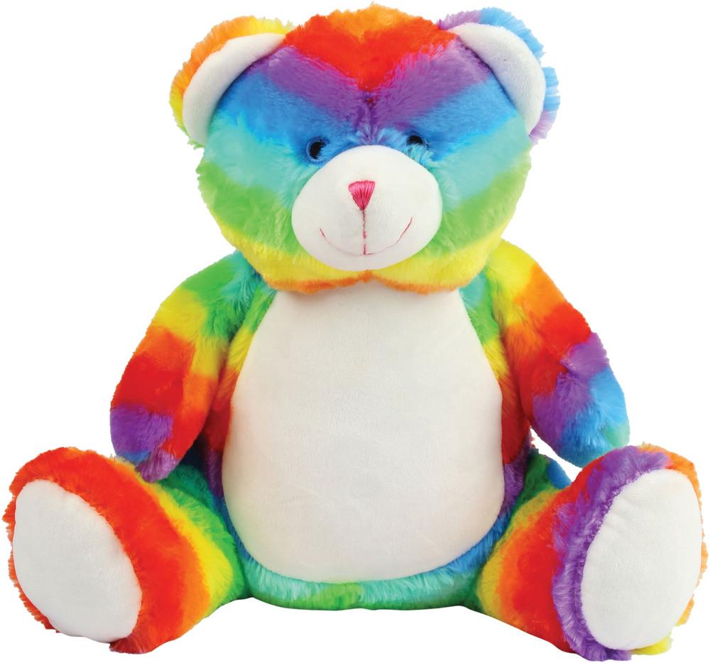 Mumbles MM555 - Zipped multicolored bear soft toy