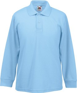 Fruit of the Loom SC63201 - Children's polo shirt 65/35 long sleeves Sky Blue