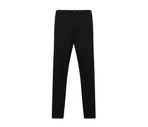 Henbury HY650 - Men's chinos with adjustable belt Black