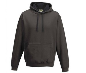 AWDIS JH003 - Contrast Hoodie Charcoal/ Jet Black