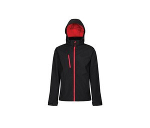 Regatta RGA701 - Men's hooded softshell jacket Black / Classic Red