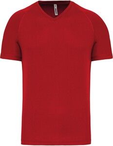 PROACT PA476 - Men's V-neck short-sleeved sports T-shirt Red