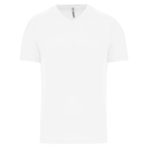 PROACT PA476 - Men's V-neck short-sleeved sports T-shirt White