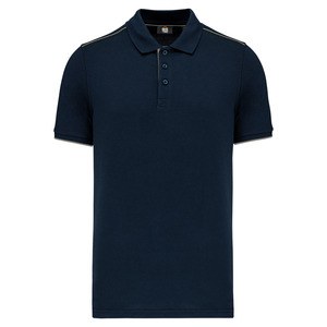 WK. Designed To Work WK270 - Men's short-sleeved contrasting DayToDay polo shirt Navy / Silver