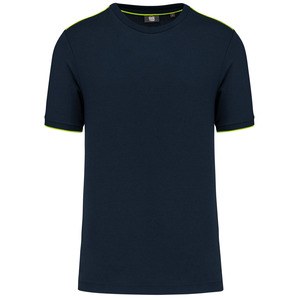 WK. Designed To Work WK3020 - Men's short-sleeved DayToDay t-shirt Navy/Fluorescent Yellow