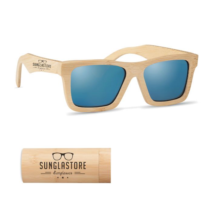 GiftRetail MO6454 - WANAKA Sunglasses and case in bamboo