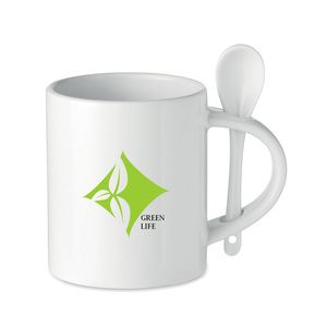GiftRetail MO6581 - SUBLIM SPOON Ceramic sublimation mug 300 ml White